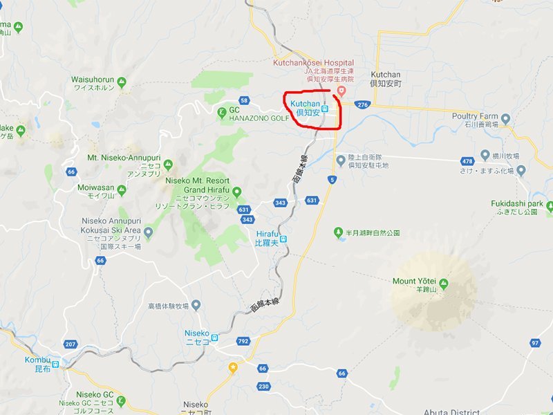 google maps kutchan town niseko