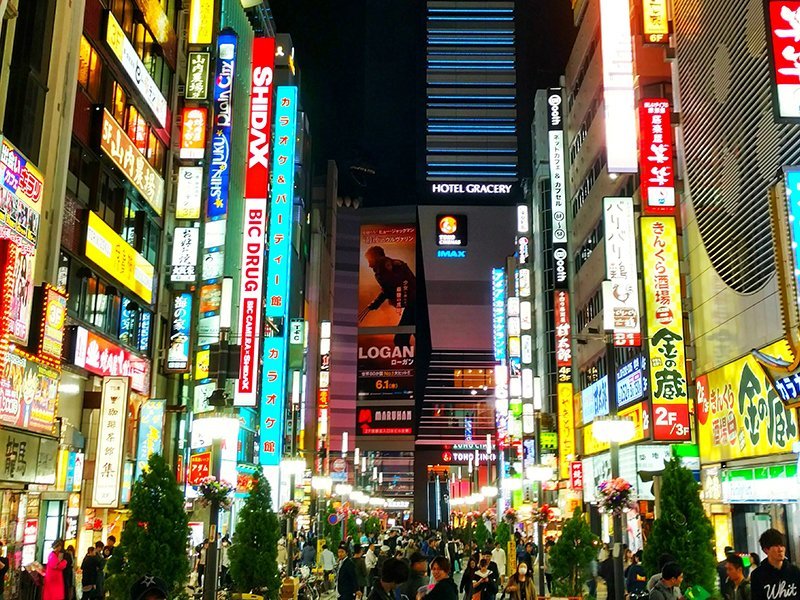 Tokyo Kabukicho nightlife and neon lights